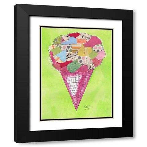 Ice Cream Cone 2 Black Modern Wood Framed Art Print with Double Matting by Dyer, Beverly