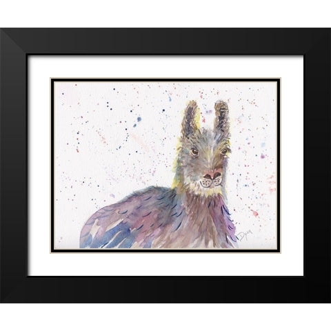 Llama Senor Black Modern Wood Framed Art Print with Double Matting by Dyer, Beverly