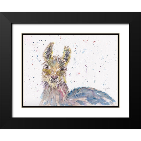 Llama Senorita Black Modern Wood Framed Art Print with Double Matting by Dyer, Beverly