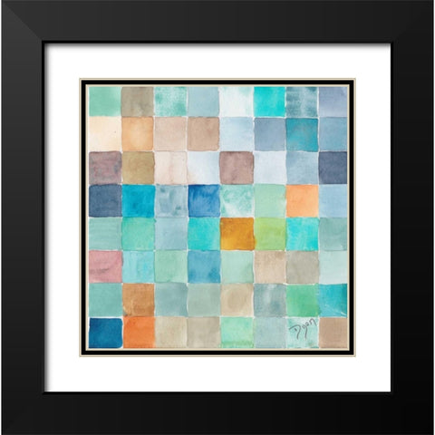 Color BLock Blue Story Black Modern Wood Framed Art Print with Double Matting by Dyer, Beverly