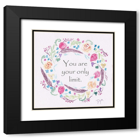 You Are Wreath Black Modern Wood Framed Art Print with Double Matting by Dyer, Beverly