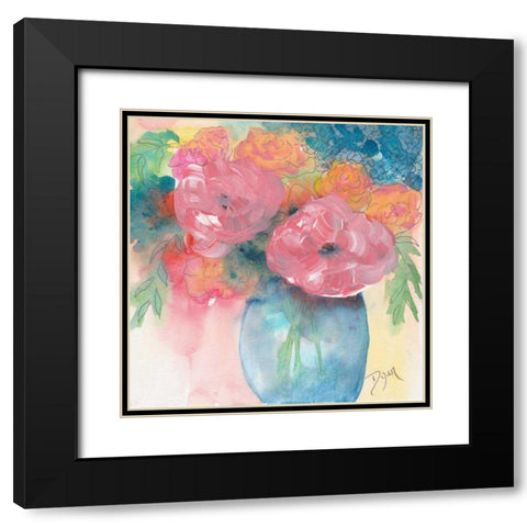 Summer Bouquet Black Modern Wood Framed Art Print with Double Matting by Dyer, Beverly