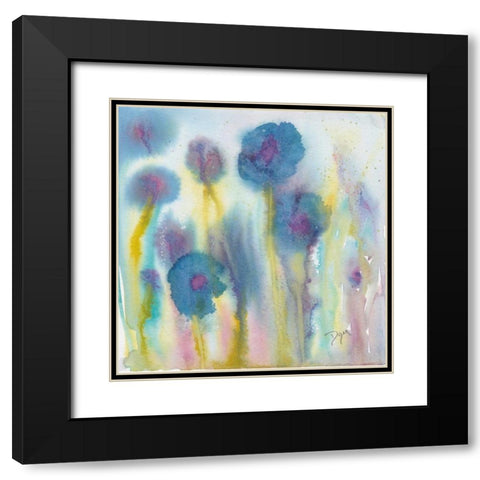 Wildflower Garden I Black Modern Wood Framed Art Print with Double Matting by Dyer, Beverly