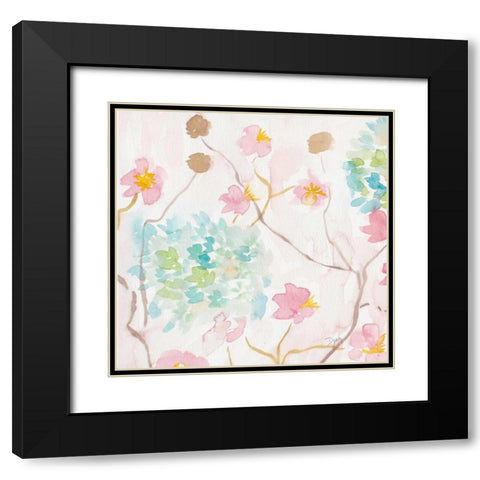 Soft Blooms I Black Modern Wood Framed Art Print with Double Matting by Dyer, Beverly