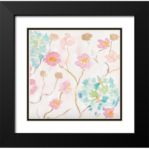 Soft Blooms II Black Modern Wood Framed Art Print with Double Matting by Dyer, Beverly
