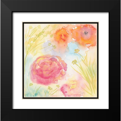 Summer Floral 2 Black Modern Wood Framed Art Print with Double Matting by Dyer, Beverly
