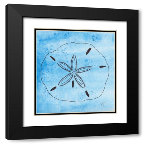 Coastal Sand Dollar Black Modern Wood Framed Art Print with Double Matting by Dyer, Beverly