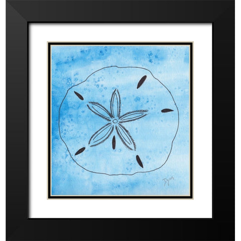 Coastal Sand Dollar Black Modern Wood Framed Art Print with Double Matting by Dyer, Beverly