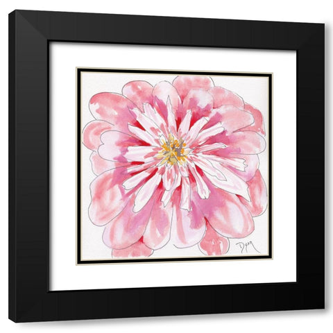 Peony Black Modern Wood Framed Art Print with Double Matting by Dyer, Beverly