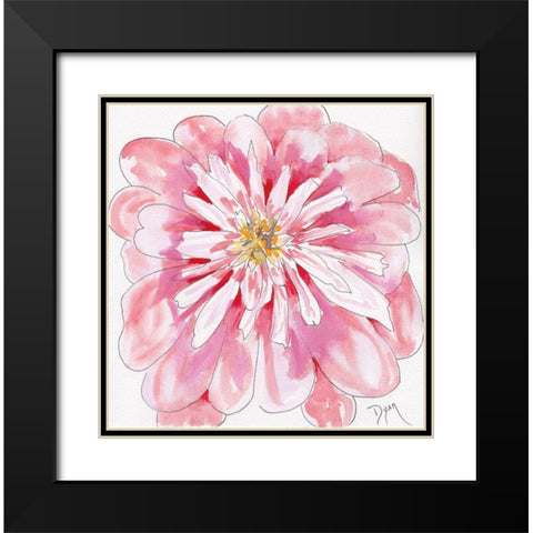 Peony Black Modern Wood Framed Art Print with Double Matting by Dyer, Beverly