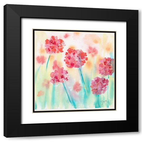 Blushing Meadow II Black Modern Wood Framed Art Print with Double Matting by Dyer, Beverly