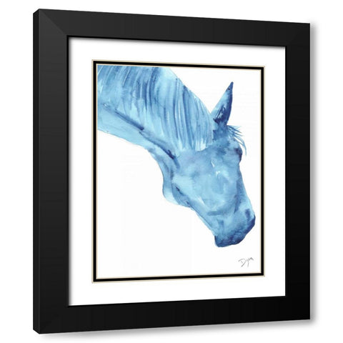 Blue Lacey Thick Black Modern Wood Framed Art Print with Double Matting by Dyer, Beverly