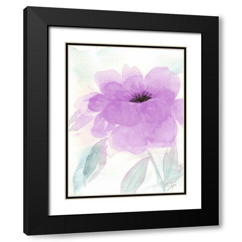 Lilac Peony I Black Modern Wood Framed Art Print with Double Matting by Dyer, Beverly