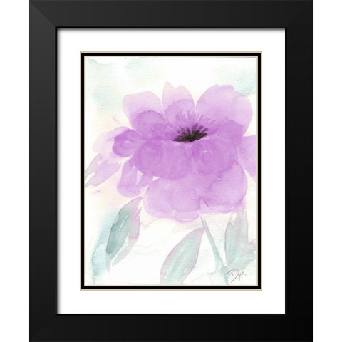 Lilac Peony I Black Modern Wood Framed Art Print with Double Matting by Dyer, Beverly