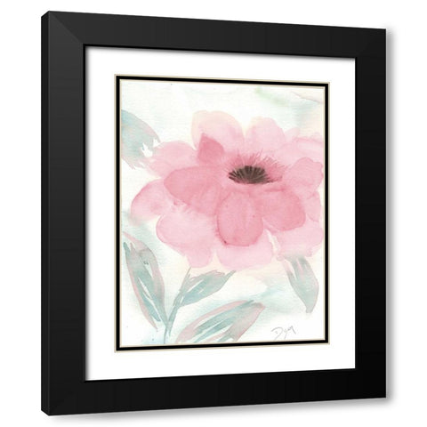 Blush Peony II Black Modern Wood Framed Art Print with Double Matting by Dyer, Beverly