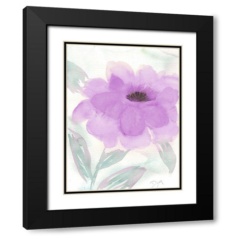 Lilac Peony II Black Modern Wood Framed Art Print with Double Matting by Dyer, Beverly