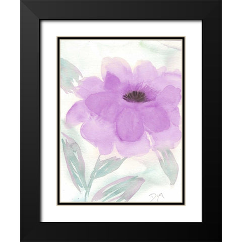 Lilac Peony II Black Modern Wood Framed Art Print with Double Matting by Dyer, Beverly