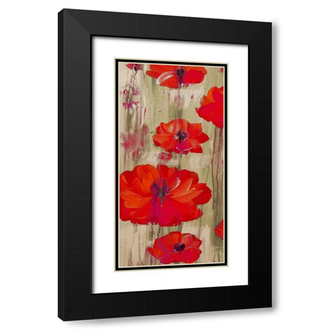 Crimson Rain 1 Black Modern Wood Framed Art Print with Double Matting by Dyer, Beverly