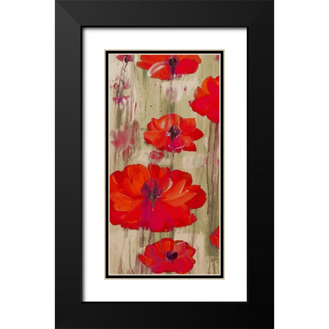 Crimson Rain 1 Black Modern Wood Framed Art Print with Double Matting by Dyer, Beverly