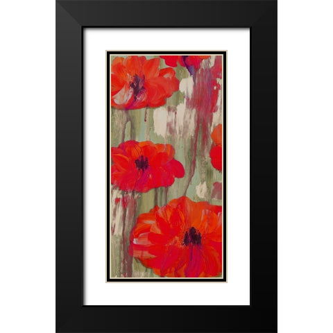 Crimson Rain 2 Black Modern Wood Framed Art Print with Double Matting by Dyer, Beverly