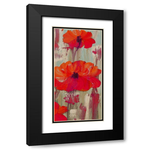 Crimson Rain 3 Black Modern Wood Framed Art Print with Double Matting by Dyer, Beverly