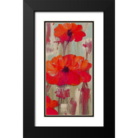 Crimson Rain 3 Black Modern Wood Framed Art Print with Double Matting by Dyer, Beverly