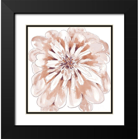 Blush Peony Black Modern Wood Framed Art Print with Double Matting by Dyer, Beverly