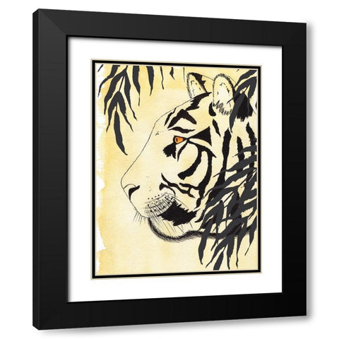 Tigritude Black Modern Wood Framed Art Print with Double Matting by Gosavi, Bhakti