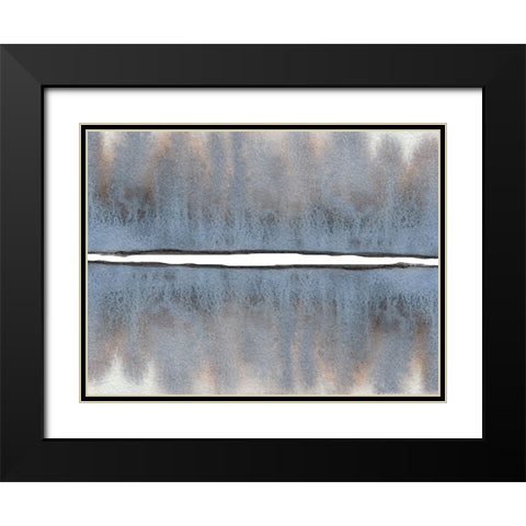 Watercolor Abstract 2 Black Modern Wood Framed Art Print with Double Matting by Gosavi, Bhakti