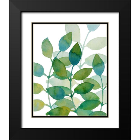 Leaf Echo 1 Black Modern Wood Framed Art Print with Double Matting by Boho Hue Studio