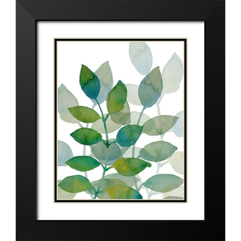 Leaf Echo 2 Black Modern Wood Framed Art Print with Double Matting by Boho Hue Studio