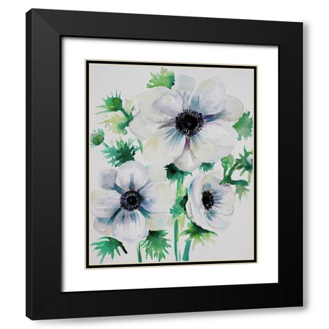 Ghost Blooms 3 Black Modern Wood Framed Art Print with Double Matting by Boho Hue Studio