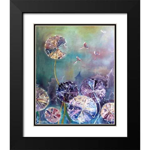 Spiral Puffs Black Modern Wood Framed Art Print with Double Matting by Boho Hue Studio