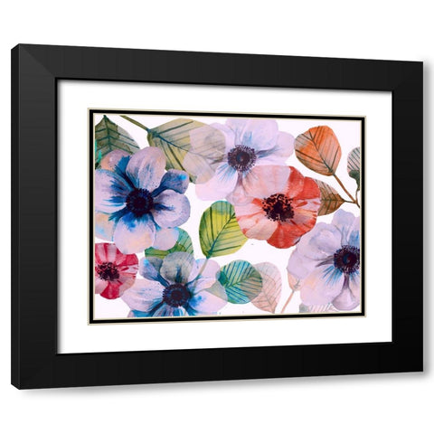 Flowerscape 1 Black Modern Wood Framed Art Print with Double Matting by Boho Hue Studio