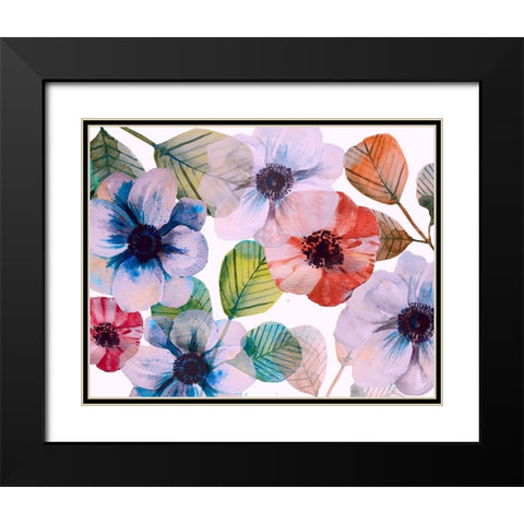 Flowerscape 1 Black Modern Wood Framed Art Print with Double Matting by Boho Hue Studio