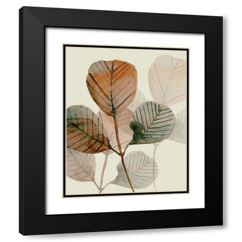 Brown Leaves 2 Black Modern Wood Framed Art Print with Double Matting by Boho Hue Studio