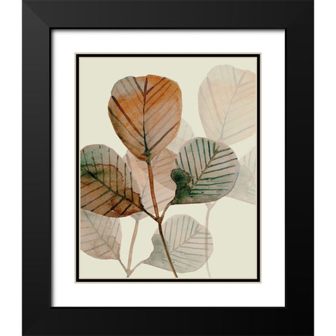Brown Leaves 2 Black Modern Wood Framed Art Print with Double Matting by Boho Hue Studio