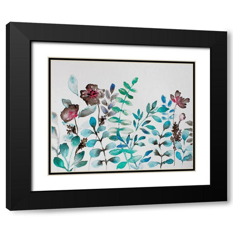 Shrub Life Black Modern Wood Framed Art Print with Double Matting by Boho Hue Studio