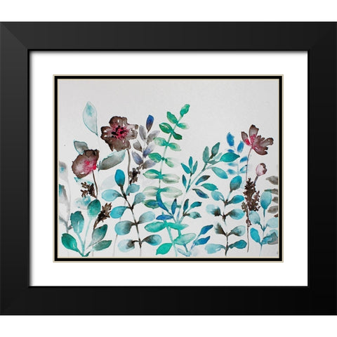 Shrub Life Black Modern Wood Framed Art Print with Double Matting by Boho Hue Studio