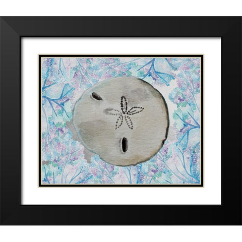 Sand Dollar Black Modern Wood Framed Art Print with Double Matting by Boho Hue Studio