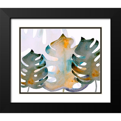 Dark Monsteral 1 Black Modern Wood Framed Art Print with Double Matting by Boho Hue Studio