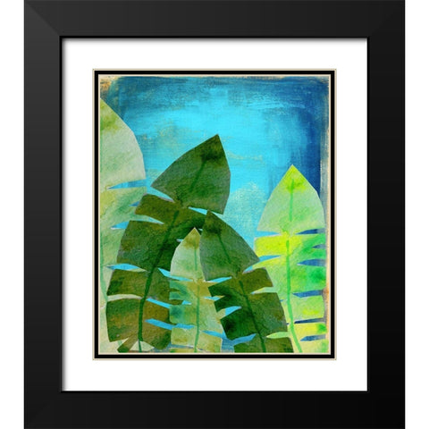 Tropical Palm 1 Black Modern Wood Framed Art Print with Double Matting by Boho Hue Studio