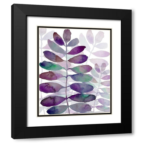 Purple Petiole 1 Black Modern Wood Framed Art Print with Double Matting by Boho Hue Studio
