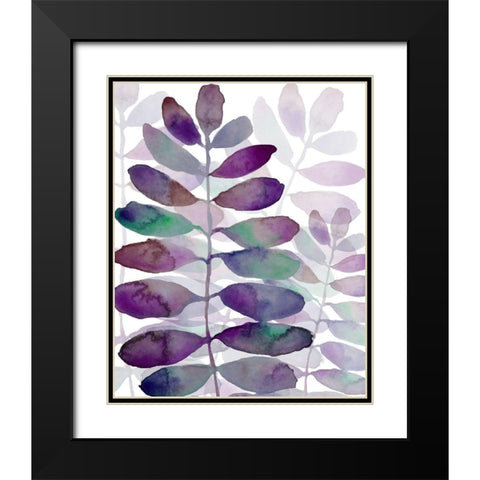 Purple Petiole 1 Black Modern Wood Framed Art Print with Double Matting by Boho Hue Studio