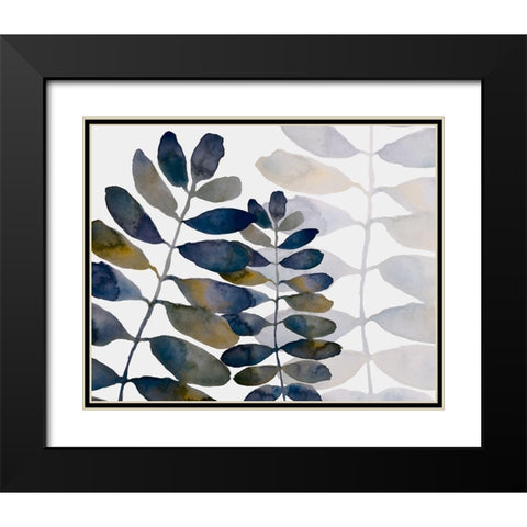 Primeval Fronds 1 Black Modern Wood Framed Art Print with Double Matting by Boho Hue Studio