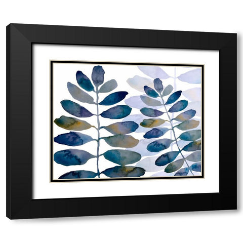 Primeval Fronds 2 Black Modern Wood Framed Art Print with Double Matting by Boho Hue Studio