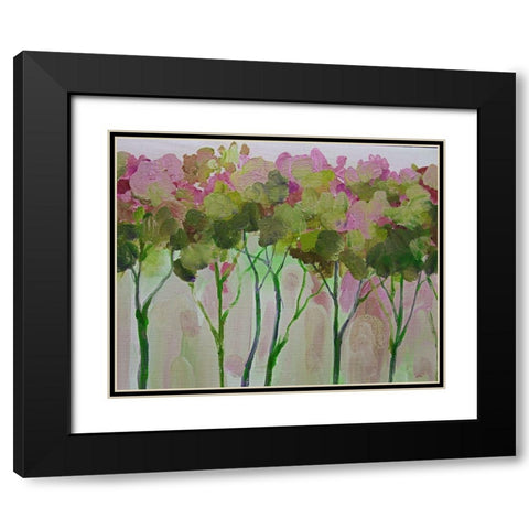 Periwinkle Trees Black Modern Wood Framed Art Print with Double Matting by Boho Hue Studio