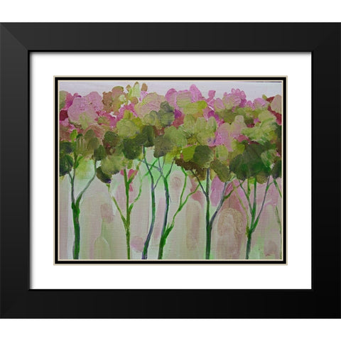 Periwinkle Trees Black Modern Wood Framed Art Print with Double Matting by Boho Hue Studio