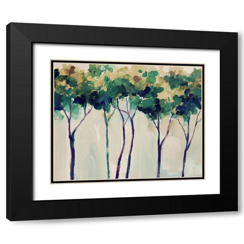 Creamy Trees Black Modern Wood Framed Art Print with Double Matting by Boho Hue Studio