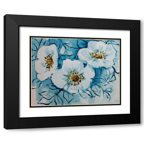 Blossom Bunch 12 Black Modern Wood Framed Art Print with Double Matting by Boho Hue Studio